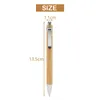 100 Pcs/Lot Bamboo Ballpoint Pen Stylus Advertising pen Office School Supplies Pens Writing Supplies Gifts Blue/black Ink 240307