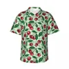 Camisas casuais masculinas camisa havaiana praia bonito cereja impressão blusas retro frutas homens mangas curtas harajuku roupas