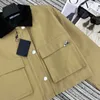 Giacche da donna firmate Autunno e inverno nuove Pra Nanyou Gaoding casual minimalista lampada a vento nucleo in velluto risvolto giacca corta alla moda a colori contrastanti OPGT