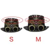 Berets Punk Top Hat For Unisex Cosplay Halloween Industrial Age Hair Accessory With Gears Goggles