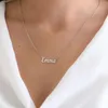 Collier personnalisé avec nom en argent Sterling 925 pour femmes, plaque signalétique personnalisée, bijoux, cadeau d'anniversaire, 240315