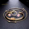 Bangle Bangle 4pcs/sets الموضة البسيطة للسيدات الأزياء جولة المجوهرات الفاخرة للأساور حفلات الزفاف 2024 مصمم المجوهرات المجوهرات