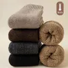 Chaussettes pour hommes 1 paire hiver épais laine chaude haute qualité mérinos mollet harajuku rétro cachemire neige hommes