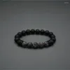 Strand Original Handgjorda design Black Agate Flash Stone Tide Men's Simple Personality Chinese Ink Style Armband Retro