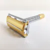 Blade Copper Alloy Double Edge Butterfly Beard Razor Single Blade Pivoting Head Face Hair Safety Shaving Man Gift