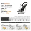 Sapatos de vestido Voesnees PVC Transparente Diamante Mulheres Inteiras Hyaline Summer Crystal High-Heels Modelo Show 14.5cm Super High Heel Sandálias H240321