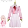 Cosplay Anime Costumes Jag är din syster nu! Cosplay Oyama Mahiro Come Cute Girl Pink Long Shirt Tight Fit Anime Daily Lolita klänning.