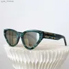 Zonnebril Vintage Acetaat Polychromatische Zonnebril Voor Vrouwen Zwart Merk Designer Zomer Dames Cat-Eye Bril L240320