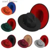 Boll Caps Fedora Womens Två ton filt Fedora Hat Buckle filt Panama Hatc24319