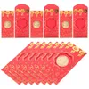 Envoltório de presente 10 pcs sorte dinheiro para atrair riqueza dragão moeda vermelho pacotes ano lanterna carteira envelope chinês pérola bolso de papel