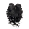 Toppers Clip ondulé naturel en cheveux humains pour femme # 1B Extension de postiche douce pour femme douce Augmente le volume des cheveux Remy