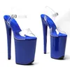 Dansskor 23 cm/ 9 tum med PVC Starps Small Platform High Heel Slippers Sexy Pole 033