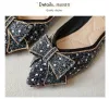 Oxfords Point Flats For Women 2023 Nouveau style Soume mobile peu profonde Soutage Spring Casual Shoes Fashon Luxury Bling dames Shoe Taille 3443