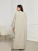 Roupas étnicas Borboleta Bordado Manga Muçulmana Abaya para Mulheres Eid Vestido Marrocos Ramadan Abayas Kaftan Islam Cardigan Dubai Árabe Longo