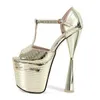 Dress Shoes 2019 Drag Queen Women Sandals High Heel 20CM Wedding Platform Concise Nightclub Steel Pipe Dance Ladies Size 34-43 H240325