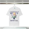 Mens T-Shirts Casablanc Shirt Luxury Men T Spring Summer Style Rainbow Mushroom Round Neck Short Seeves Breathable Cotton Designe Dr Dhkzy