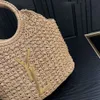 Sac à bandoulière Designer de luxe Sac fourre-tout en raphia Mode Été Voyage Sac de plage Sac à provisions Casual Minimaliste Fourre-tout Cool pour un été