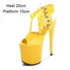 Dress Shoes Women 15CM 17CM 20CM High Heels Catwalk Pole Dance Sandals Fine Thick Bottom Ankle Strap Sexy Platform WeddingCSO4 H240321