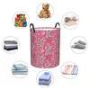 Tvättväskor fällbar korg för smutsiga kläder påfågelblommig förvaring hamper barn baby hem arrangör