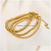 Bracelet de perles en acier inoxydable plaqué or 18 carats pour femmes, petites perles, bijoux à main, cadeau, livraison directe, Dhtnj