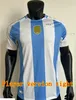 Argentine Soccer Jersey Alvarez Copa 24 25 Version Player 2024 2025 Dybala Martinez MessiS Maradona de Paul Chemise de football Hommes Kit Ensembles Uniformes Di Maria