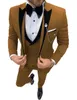 Costumes pour hommes point de vague trois pièces hommes costumes décontractés bureau affaires pour mariage blazer gilet pantalon 240227