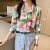 Chemisiers femme 2024 Vintage imprimé coloré chemise à manches longues chemisier haut pour femme Blusas Mujer Camisa Blusa Feminina