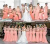 Coral Bridesmaid Dresses 2019 New 34 Long Lace Mermaid Maid of Honor Gowns Formal Wedding Party Guest Junior Dress African Formal1076257