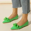 Boots Pointed Toe Flat Shoes Women Patent Leather Chain Pumps 2022 New Simple Fashion Candy Color Women's Shoes Green Slipon Loafers