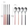 8st bordsartiklar set Stainelss Steel Cutery Korean Spoons Chopsticks Dinner Kitchenware Neries SPOON 240318