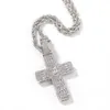 Hiphop Classic Cross Necklace Hiphop Fashion and Minimalist Square Zirconia Pendant Trendy Rap Jewelry