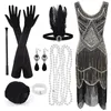 Lässige Kleider Retro 20er 1920er Jahre Flapper Kleid Outfits Stirnband The Great Gatsby Damen Pailletten Quaste Fransen Abend