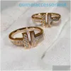 2024 Designer Luxus Marke Schmuck Band Ringe Ring die Neue Doppelförmige Öffnung 925 Sterling Silber Mode Frau