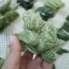 Decorative Figurines Wholesale Natural Green Jade Gold Toad Carvings Rock Crystal Figurine For Decoration