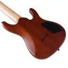 Gitarre für die linke Hand, E-Gitarre mit Baumwurzelholzdecke, 8-saitige Gitarre, 99 cm, natürliche Farbe, 24 Bünde, Hals aus kanadischem Ahorn, mit in Korea hergestelltem Tonabnehmer