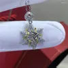 Pendants Geoki 925 Sterling Silver Passsed Diamond Test 1 Ct D Color VVS1 Moissanite Gold Snowflake Pendant Necklace Luxury Jewelry