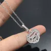 Luxury Jewelry Qeelins Necklace Fashion 925 Silver Plated Rose Gold Micro Inlaid Zircon Hollowed Out Full Diamond Ruyi Necklace Collarbone Chain for Women
