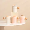 Copos de chá estilo creme cerâmica copo de água conjunto com capa tensão escritório doméstico teacup