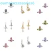 Branddesigner Western Empress Dowagerearring Stud Stud Saturn Mulheres Moda Amor Luz Versátil Brincos Commuter