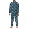 Men's Sleepwear Gothic Skull Pajama Sets Spring Hipster Modern Comfortable Leisure Two Piece Casual Oversized Design Nightwear Gift