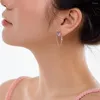 Boucles d'oreilles polyvalentes en argent Sterling 925, chaîne avec étoiles en forme de cœur entourant un Design personnalisé pour femmes