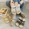 Kapdy 2023 Summer New Korean Edition Women Roman Fairy Style Flat Bottom Sandals H2403252