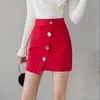 Faldas 2024 Primavera Verano Mujeres Paquete Falda de cadera Moda Solo pecho Cintura alta Mini Damas Sexy Bodycon Stretch