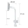 Kitchen Faucets Waterfall White Faucet 360 ° Rotation Cold And Deck Mounted Pull Out Sink Multiple Water Outlet Methods Tap