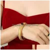 Bracciale rigido impermeabile in acciaio inossidabile con zirconi elastici per donna Bracciali ispirati color oro Accessori per mani gioielli Ys156 230710 Dhcub