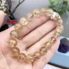 Link Armbanden 10 MM Natuurlijke Gouden Rutielkwarts Armband Vrouwen Mooie Kleurrijke Kristal Energie Healing Mode Edelsteen Sieraden