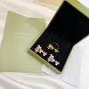 Anelli a fascia di lusso Top Quality S925 Sterling Socrate Designer di marca Argento Quadrifoglio Fiore Anello aperto per gioielli da donna con scatola regalo per feste