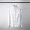 Men's Casual Shirts Minglu Embroidery Collar Mens Plus Size 4xl Solid Color Long Sleeve Dress Camisa Masculina Man