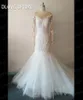 New Arrival Luxury Major Pearl Beaded Mermaid Bridal Wedding Dress with Illusion Long Sleeve Vestido De Noiva Factory Custom Made 7241037