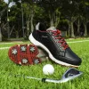 Sapatos 2023 Sapatos de golfe masculino Couro de couro, tênis de golfe de golfe masculino à prova d'água Boa Spin Spinle Sports Casual Shoes